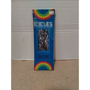 Set of 2 NOS Silver Vintage MCM National Christmas Tree Tinsel Icicles Rainbow
